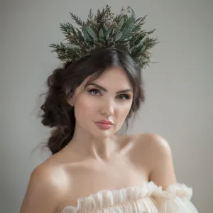 Greenery flower crown Woodland bridal headband Natural flower crown Magaela wedding accessories Preserved bridal headpiece Boho wedding