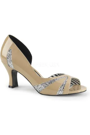 JENNA-03 Pump  | Bone Glitter