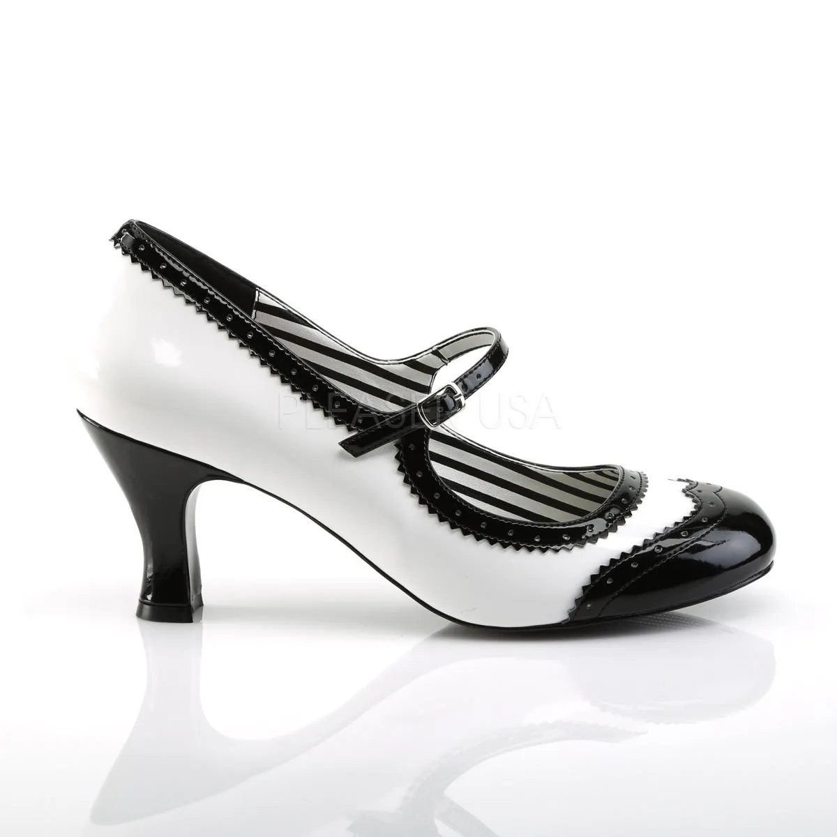 JENNA-06  White-Black Patent