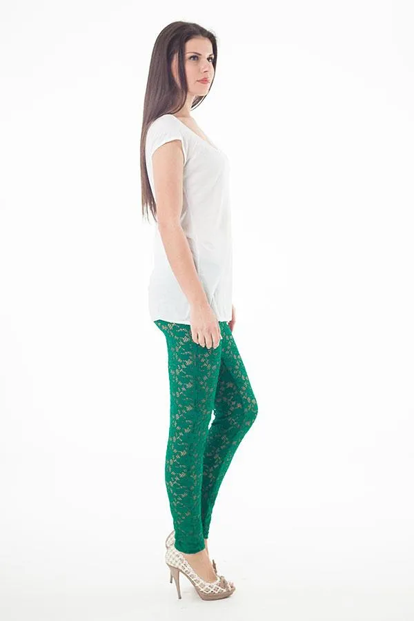 Lace Leggings Green