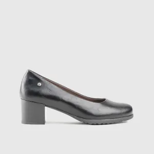 Ladies Block Heel Court Shoe 01163 Black
