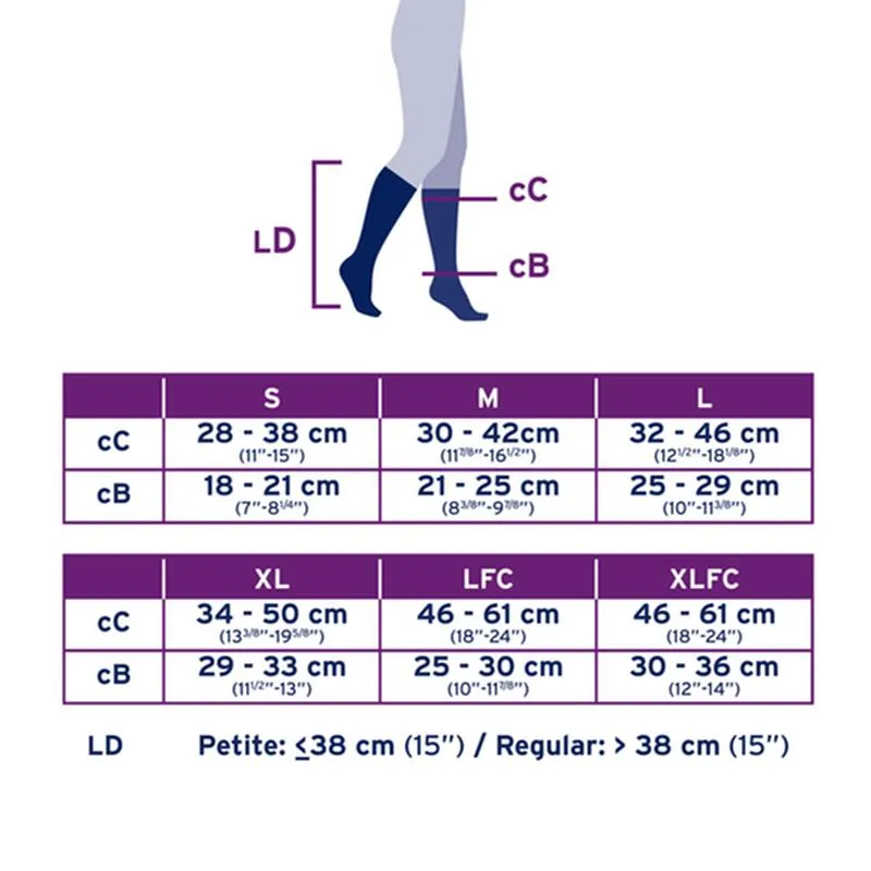 PR/1 JOBST OPAQUE WOMEN, KNEE HIGH, 20-30MMHG, LG, CLASSIC BLACK, CLOSED TOE