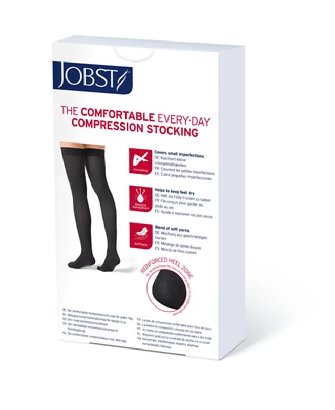 PR/1 JOBST OPAQUE WOMEN, THIGH HIGH W/SIL DOT BAND, 20-30MMHG, MD, NATURAL, OPEN TOE