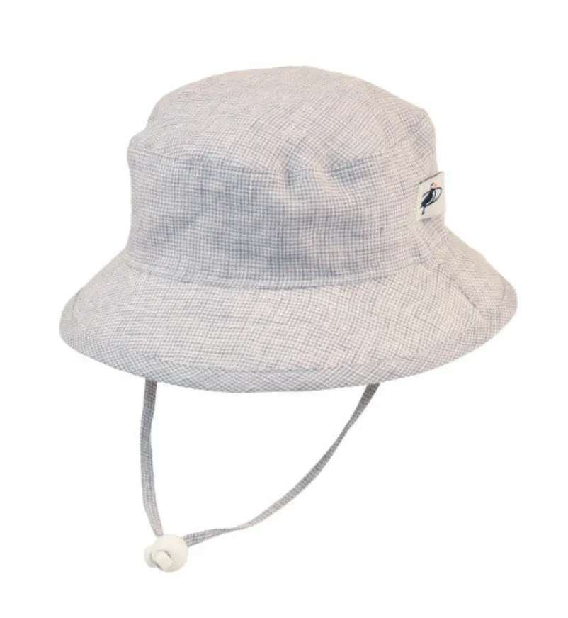 Summer Day Linen Check Camp Hat