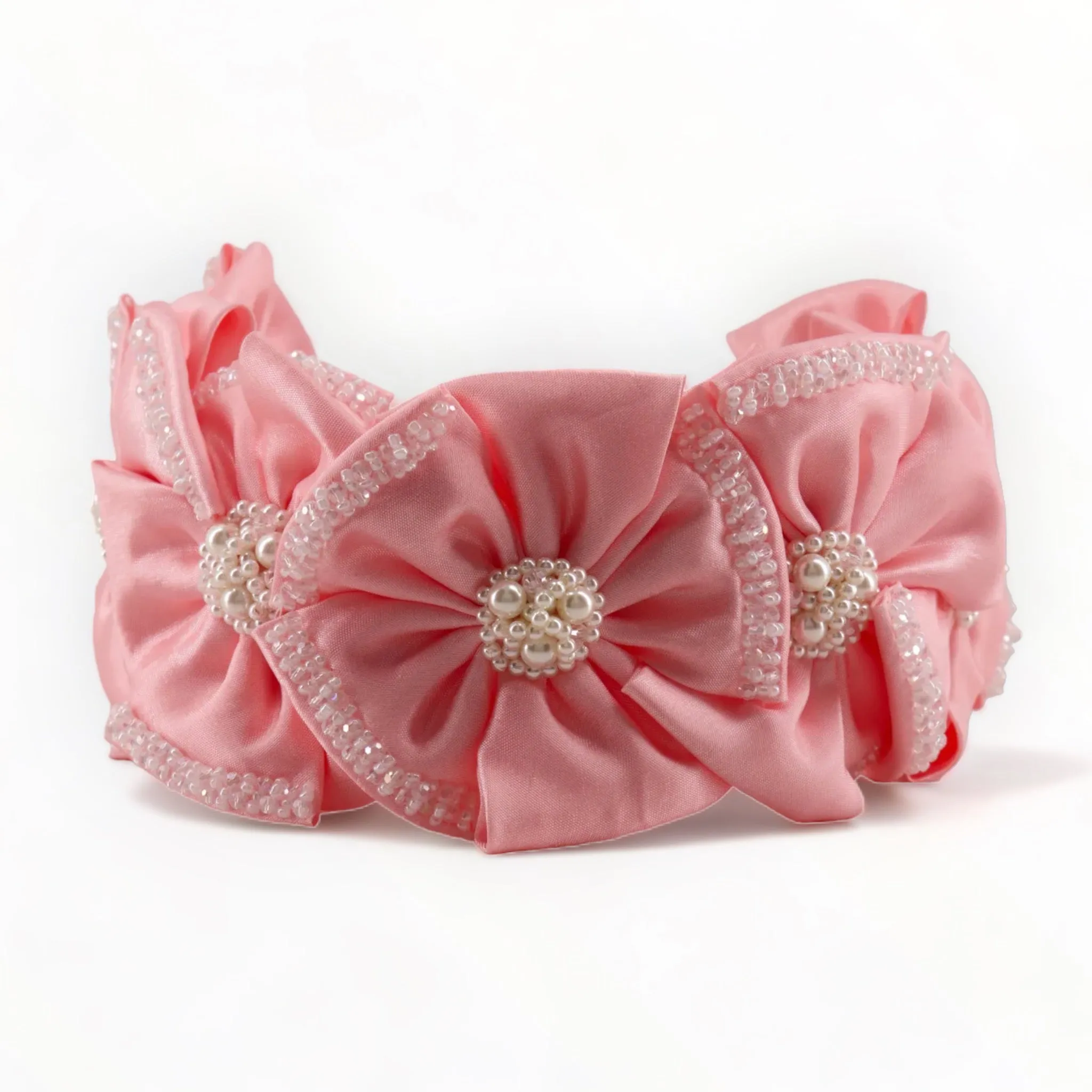 The Florian Childrens premium satin & pearl headband