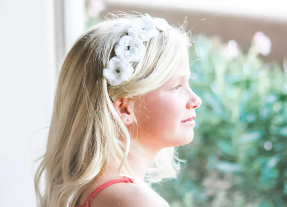 White Mini Rose Flower Crown