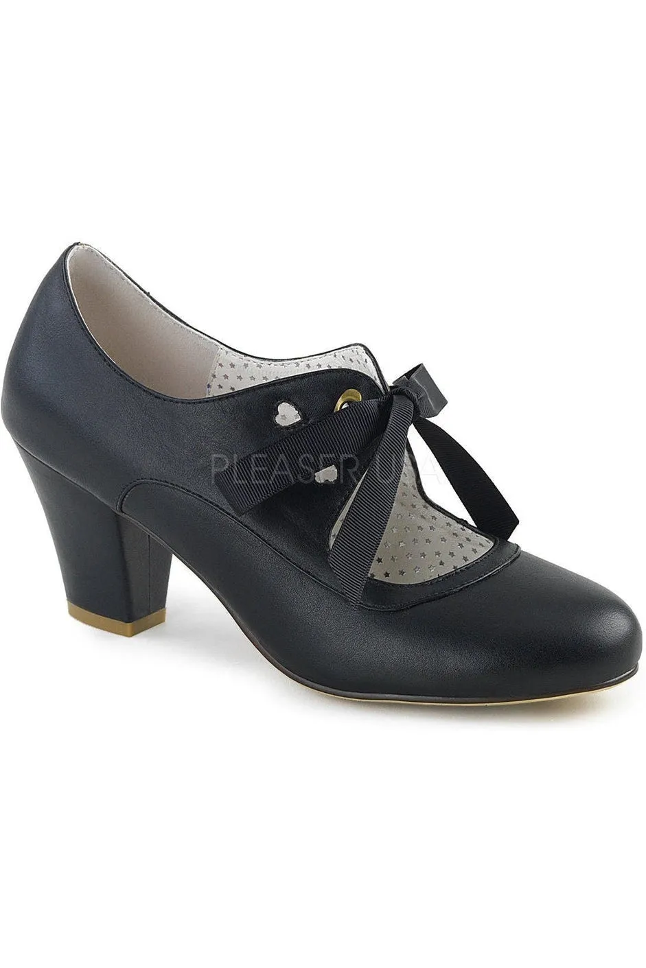 WIGGLE-32 Pump | Black Faux Leather