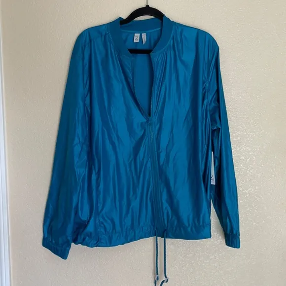 Zella light yoga running hiking windbreaker jacket 2X NWT Blue Athletic Jacket